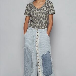 POL Blue and Gray Wide Leg Jeans